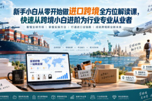 新手小白从零开始做进口跨境全方位解读课，快速从跨境小白进阶为行业专业从业者