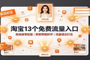 淘宝13个免费流量入口：新品破零起量，获取带图好评，流量组合打法