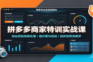拼多多商家特训实战课：地址核验自助处理，强付费冷启动，自然流憋流教学