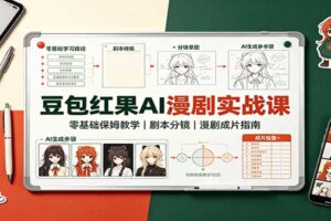 豆包红果AI漫剧实战课：零基础保姆教学，剧本分镜，漫剧成片指南