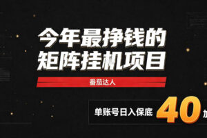 2026热门副业｜番茄达人矩阵全自动挂G项目，单账号保底日入40+，无需人工盯守【揭秘】