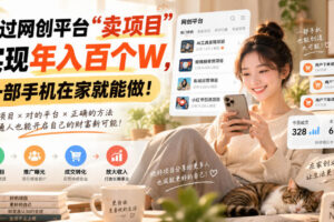 通过网创平台“卖项目”实现年入百个W，一部手机在家就能做！【揭秘】