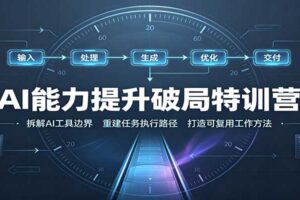 AI能力提升破局特训营：掌握AI交互逻辑，内容创作，搭建工作流