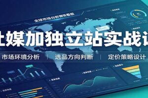 社媒加独立站实战课：市场环境选品定价，社媒运营建站，私域网红营销教学