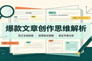 爆款文章创作思维解析：全局视角拆解范文，梳理行文逻辑，搭配真实拆文实操案例