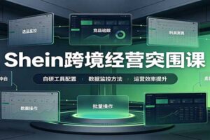 Shein跨境经营突围课：选品测品运营优化，自研工具赋能，破解单量与利润增长困境