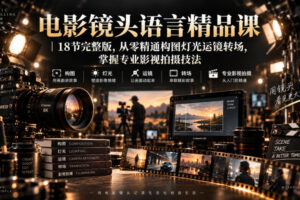 电影镜头语言精品课｜18节完整版，从零精通构图灯光运镜转场，掌握专业影视拍摄技法