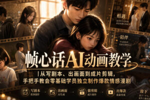 帧心话AI动画教学｜从写剧本、出画面到成片剪辑，手把手教会零基础学员独立制作爆款情感漫剧（更新0913）