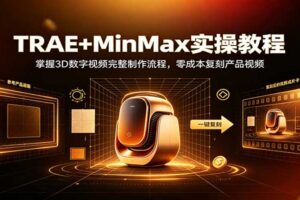 TRAE+MinMax实操教程：掌握3D数字视频完整制作流程，零成本复刻产品视频