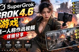 （20502期）Grok 4.6 也能做游戏？第一人称作战视频实测｜玩法详细讲解
