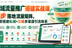 全域流量推广搭建实战课，8步落地流量矩阵，从零搭建私域+公域多渠道引流体系​