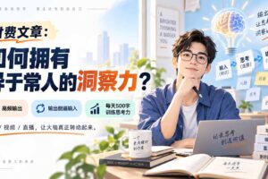 （20558期）付费文章：如何拥有异于常人的洞察力？