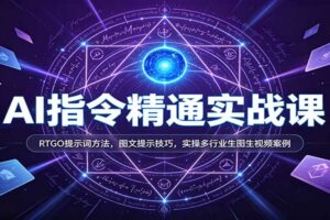 AI指令精通实战课：RTGO提示词方法，图文提示技巧，实操多行业生图生视频案例