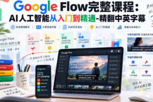 【无水印】Google Flow完整课程：AI人工智能从入门到精通-精翻中英字幕
