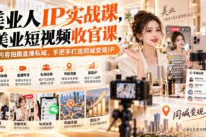 【无水印】美业人IP实战课，美业短视频收官课，从内容拍摄直播私域，手把手打造同城变现IP