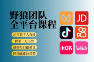 野狼团队2026新版全平台短视频带货教学，打开流量突破口，开始Ai带货（更新0925）