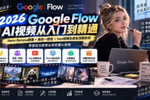（20609期）【无水印】Google Flow AI视频从入门到精通：Nano Banana图像+角色一致性+Veo视频生成全流程实战-精翻中英字幕