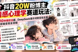 （20688期）抖音20W粉博主-情感心理学赛道玩法：从10种爆款选题、DeepSeek提示词到豆包生图与剪辑变现全流程
