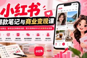 （20709期）2026小红书爆款笔记与商业变现课：从平台算法、账号定位到爆款选题、图文视频制作与引流变现全流程