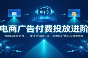 电商广告付费投放进阶：智能标准全站推广，理清全链路节点，掌握账户优化与调整思路