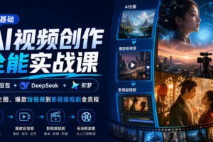 零基础AI视频创作全能实战课｜豆包+DeepSeek+即梦，从AI生图、爆款短视频到影视级短剧全流程