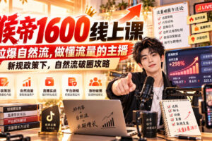 猴帝1600线上课，拉爆自然流，做懂流量的主播，新规政策下，自然流破圈攻略【更新261002】