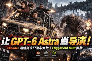（20762期）【无水印】让 GPT-6 Astra 当导演！Blender 运镜到丧尸追车大片｜Higgsfield MCP 实战