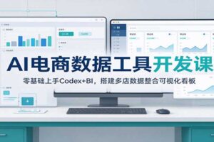 AI电商数据工具开发课：零基础上手Codex+BI，搭建多店数据整合可视化看板