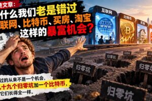 (20834期)付费文章:为什么我们老是错过互联网、比特币、买 房、淘宝这样的暴富机会?