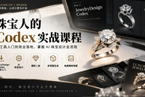 珠宝人的Codex实战课程｜JewelryDesign Codex安装入门、AI珠宝设计、爆款二创、多视图生成、电商精修海报全链路教学