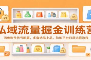 私域流量掘金训练营：闲鱼账号养号配置，多套选品上品，熟练平台日常运营流程