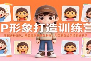 IP形象打造训练营：掌握多种画风，角色延展表情包制作，AI工具配合手绘实操教学