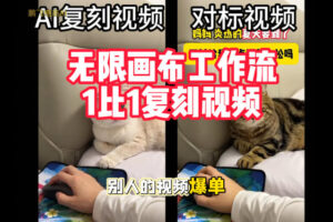 宠物带货视频复刻，无限画布工作流1比1，不用拍摄、不用布景、不用真人出镜，几分钟就能做出一条专业带货视频
