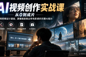 AI视频创作实战课，从0到成片，不用剪辑设计基础，跟着就能做出有电影感的完整AI短片