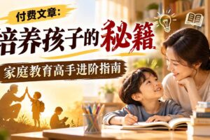 （20919期）付费文章：培养孩子的秘籍，家庭教育高手进阶指南