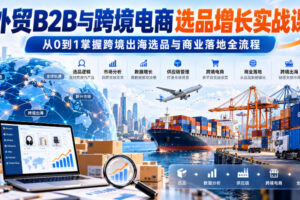 外贸B2B与跨境电商选品增长实战课,从0到1掌握跨境出海选品与商业落地全流程