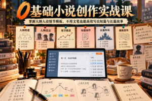 0基础小说创作实战课|掌握大纲人设情节模板,不用文笔也能高效写出短篇与长篇故事