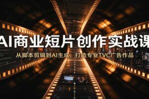 AI商业短片创作实战课:从脚本剪辑到AI生成,打造专业TVC广告作品