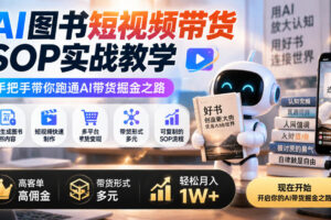 AI图书短视频带货SOP实战教学，手把手带你跑通AI带货掘金之路，高客单高佣金，带货形式多元，轻松月入1W+（更新1013）