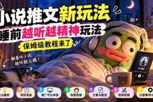 （20947期）小说推文新玩法，睡前越听越精神玩法，保姆级教程来了