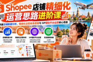 Shopee店铺精细化运营思路进阶课，掌握店铺数据分析、精细化运营体系搭建与SIP国际平台运营核心思路