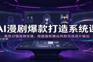AI漫剧爆款打造系统课:角色分镜视频实操,规避版权擦边风险完成成片输出