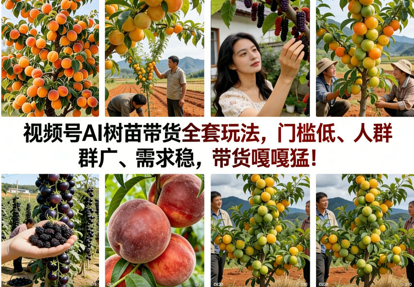 视频号AI树苗带货全套玩法，门槛低、人群广、需求稳，带货嘎嘎猛！（更新1014）