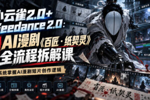 小云雀2.0+Seedance 2.0:爆款AI漫剧《百匠・纸契灵》全流程拆解课,系统掌握AI漫剧短片创作逻辑