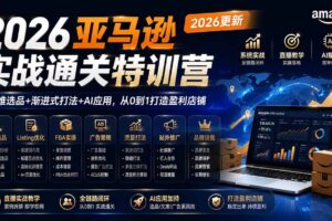 （21006期）2026亚马逊实战通关特训营-更新1017，多维选品+渐进式打法+AI应用，从0到1打造盈利店铺