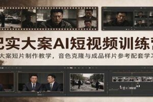 纪实大案AI短视频训练营：大案短片制作教学，音色克隆与成品样片参考配套学习