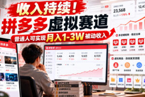 收入持续!拼多多虚拟赛道,普通人可实现月入1-3 W被动收入【揭秘】