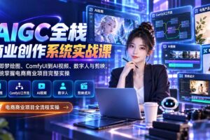（21017期）AIGC全栈商业创作系统实战课-更新1017：从即梦绘图、ComfyUI到AI视频、数字人与剪映，系统掌握电商商业项目完整实操