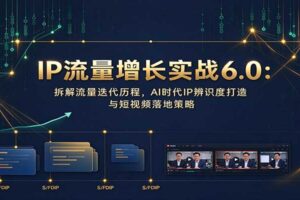 IP流量增长实战6.0：拆解流量迭代历程，AI时代IP辨识度打造与短视频落地策略
