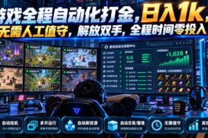 游戏全程自动化打金,日入1k,无需人工值守,解放双手,全程时间零投入【揭秘】